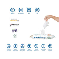 Caja de 12 Bolsas de 60 Toallitas Húmedas Biodegradables Aqua Baby