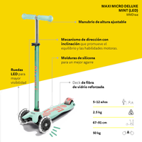 Scooter Maxi Deluxe LED Menta