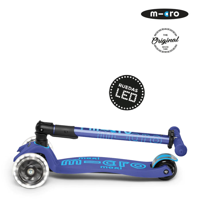 Scooter maxi Deluxe LED Plegable Azul Marino (VV)