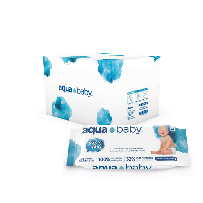 caja de 24 paquetes de toallitas húmedas aqua baby