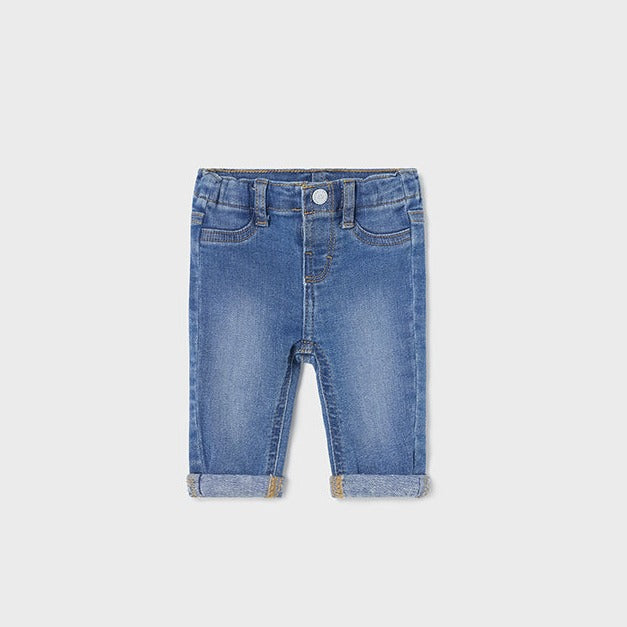 Pantalón largo tejano básico licht denim