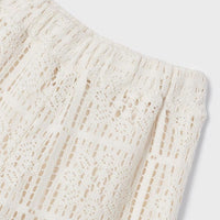 Conjunto Pantalón Cropped crochet garbanzo