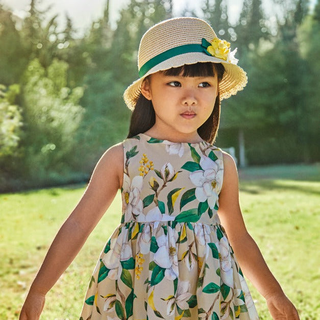 Vestido estampado beige