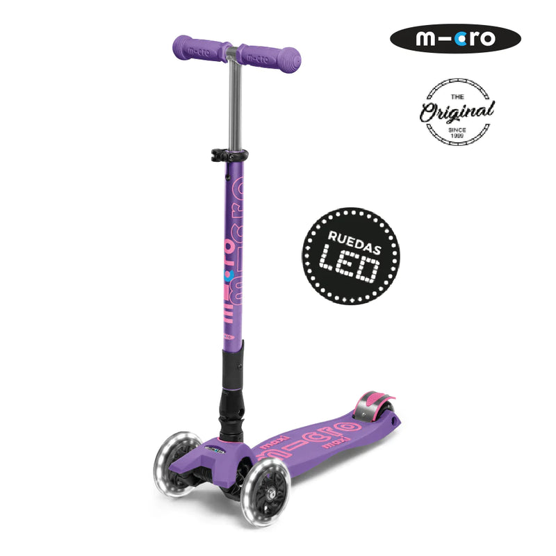 Scooter maxi Deluxe LED Plegable Morado (VV)