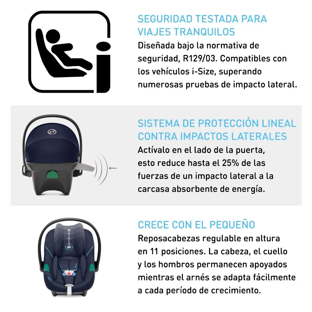 Travel System Balios S Lux SLV + Aton S2 + Base Cybex Soho Grey SLV