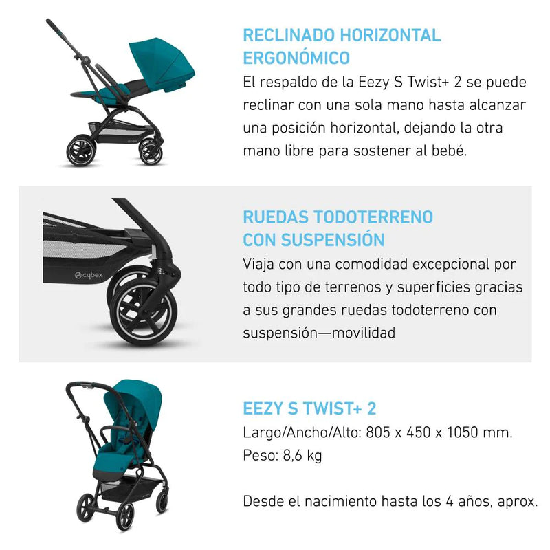 Travel System Eezy S Twist Plus + Aton S2 + Base Cybex  Lava Grey SLV