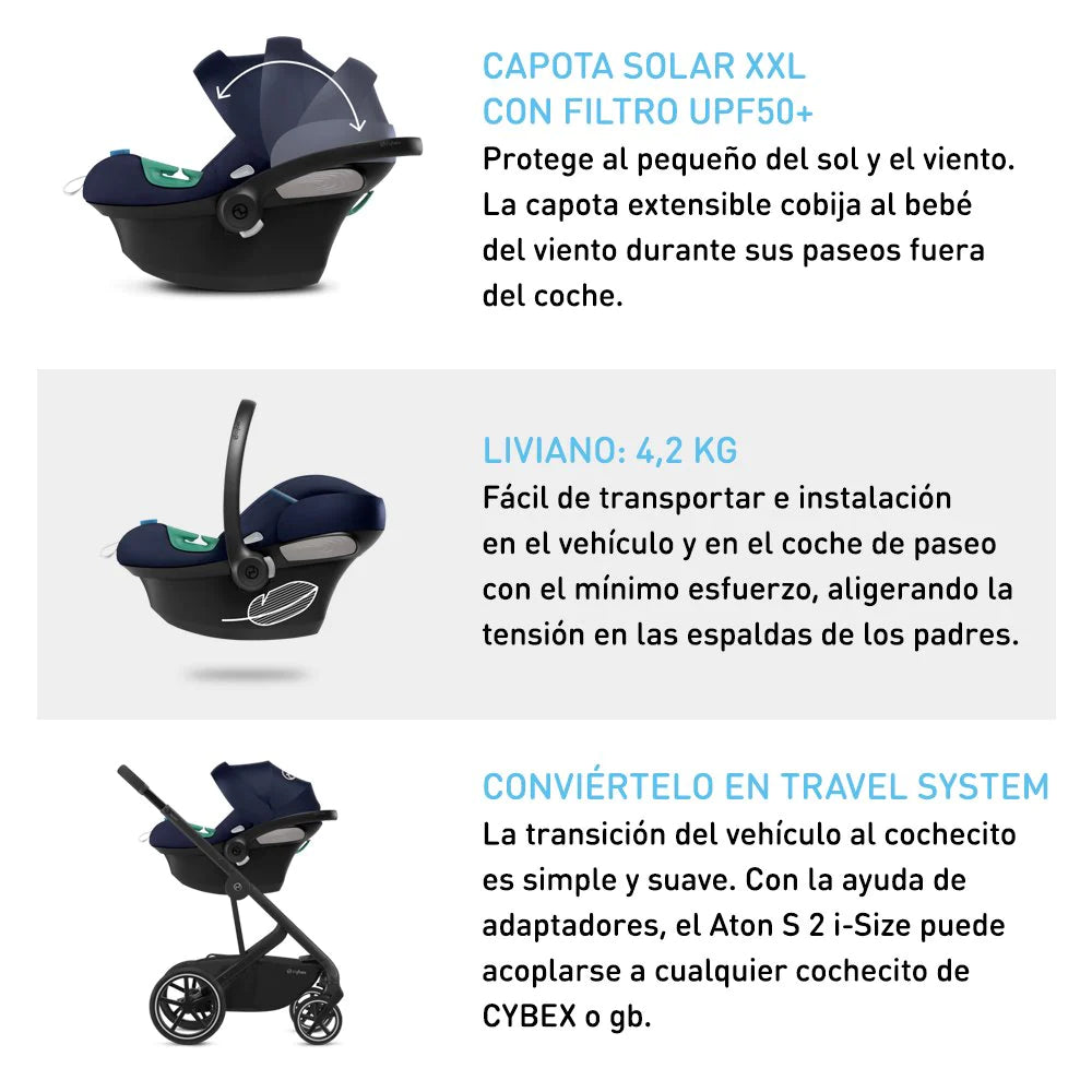 Travel System Eezy S Twist Plus + Aton S2 + Base Cybex  Lava Grey SLV