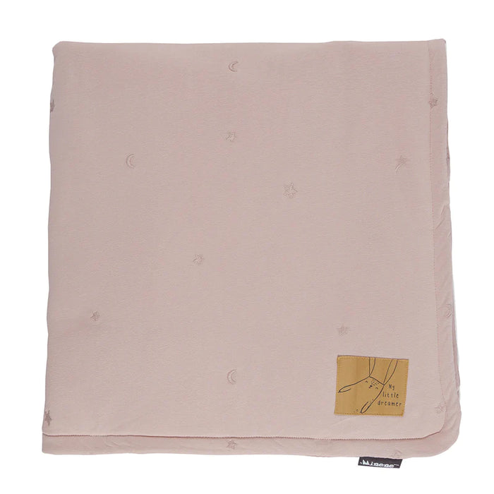 Cobertor moises/colecho bordado 80x80 rosa viejo