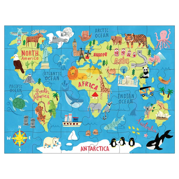 Puzzle 36pcs en Bolso Mapa del Mundo