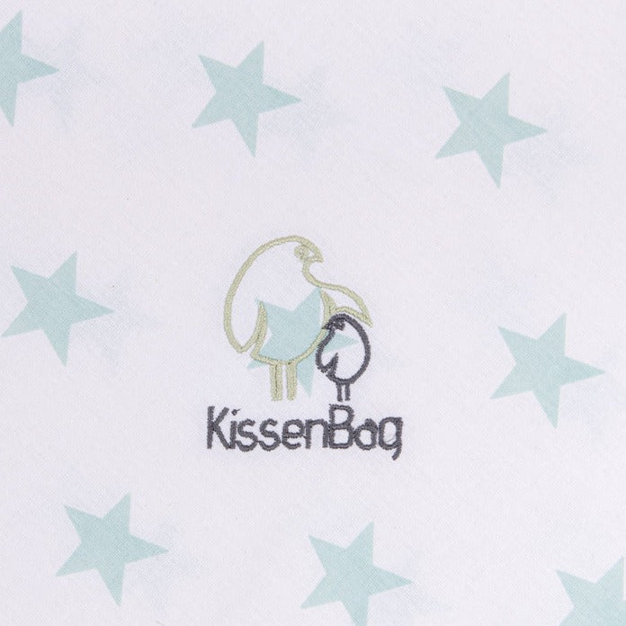 Funda Kissenbag Blanco Estrellas Verde Agua