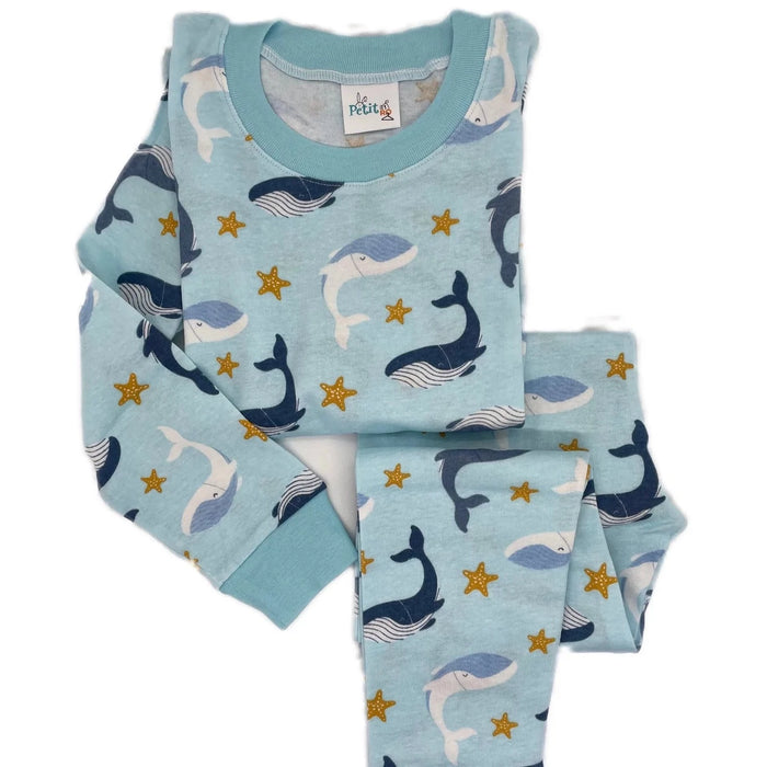 Pijama ballenas celeste