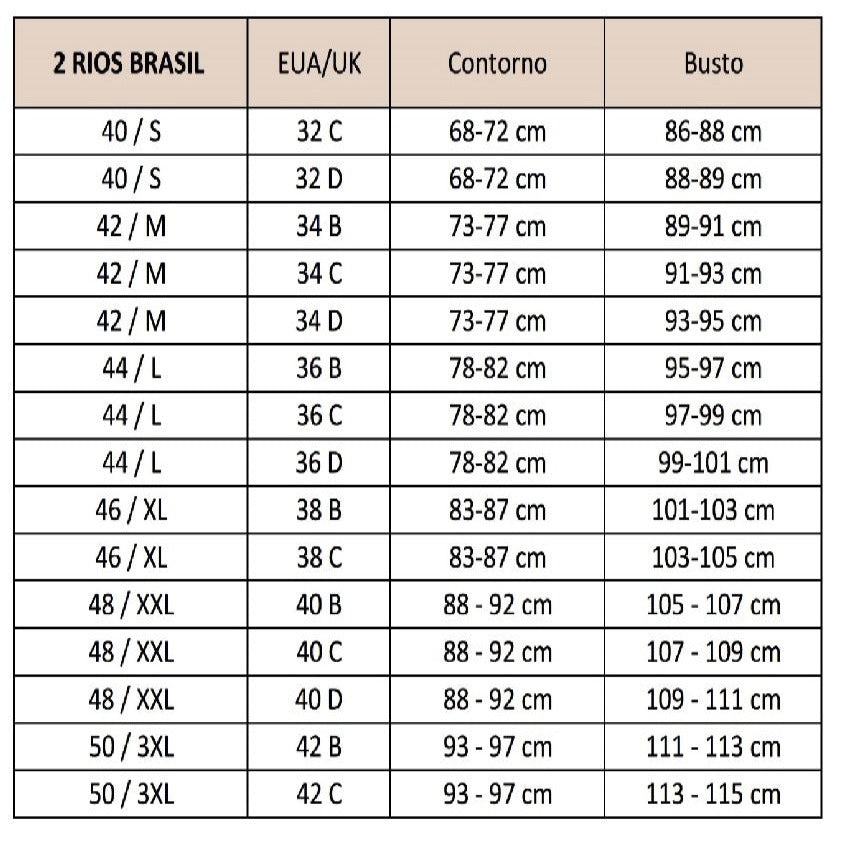 Tabla de best sale tallas de sostenes